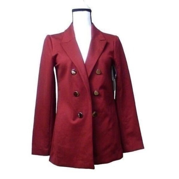 Worthington Women’s Classic Fit Open Front Ponte Blazer New Orleans Red, Sz. S - Picture 1 of 11